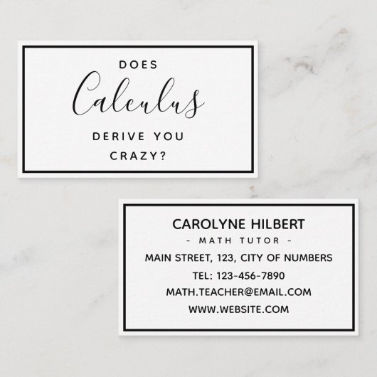 The College Math Tutor -ビジネスカおもしろいード 名刺 (正面/裏面)