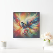 The Colorful Wispy Angel on Front of a スクエア壁時計 (ホーム)