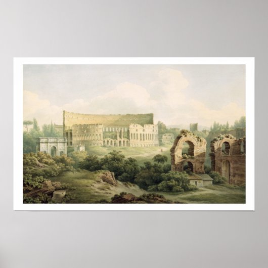 The Colosseum, Rome, 1802 (グラファイトの上にw/c on wo) ポスター (正面)