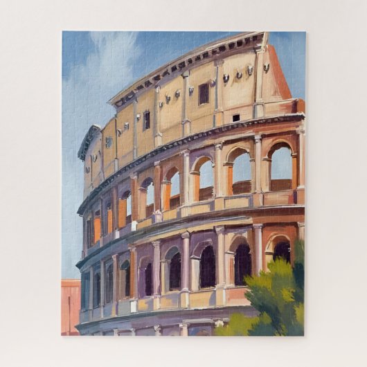 The Colosseum Rome Watercolor Travel ジグソーパズル (縦)