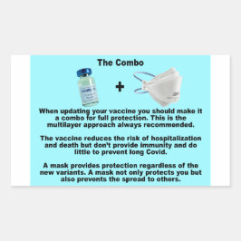 The combo- Vax & mask紙 長方形シール