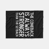 The Comeback Is Always Stronger - Motivational  フリースブランケット (正面(横))