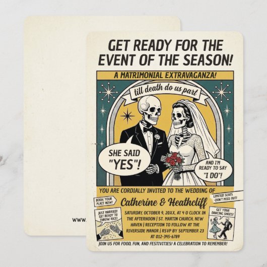 The Comicon Wedding Gazette Invitation 招待状 (正面/裏面)