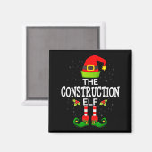 The Construction Elf Christmas Family Matching Paj マグネット (正面/裏面)