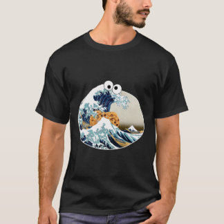 The Cookie 素晴らし食べ物のWave Off Kanagawa Googly E Tシャツ