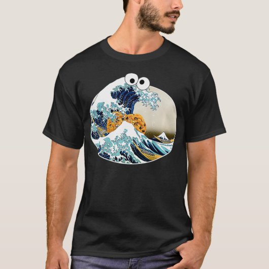 The Cookie 素晴らし食べ物のWave Off Kanagawa Googly Tシャツ (正面)