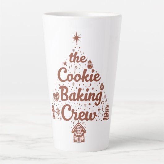 The Cookie Baking Crew Christmas Tree Design カフェラテマグ (正面)