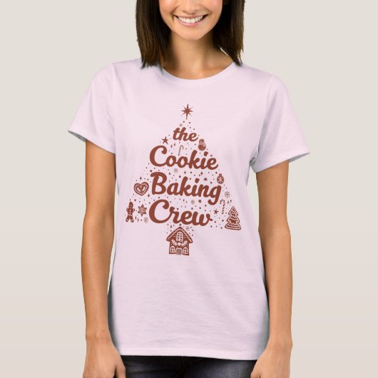 The Cookie Baking Crew Christmas Tree Design Tシャツ (正面)