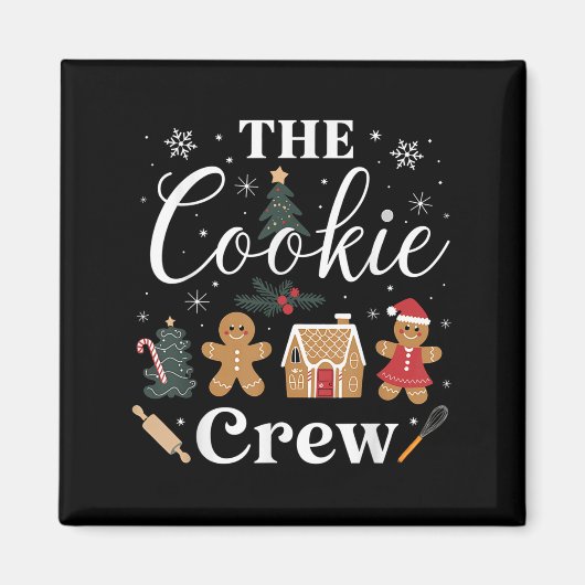 The Cookie Crew Christmas Baking Cookie Lover Kids マグネット (正面)