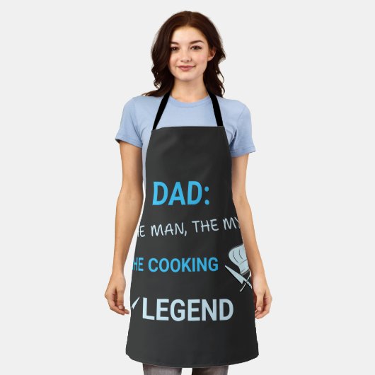 The Cooking Legend – BBQ & Chef Dad エプロン (着用した状態)