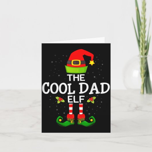 The Cool Dad Elf Christmas Family Matching Pajama カード (正面)