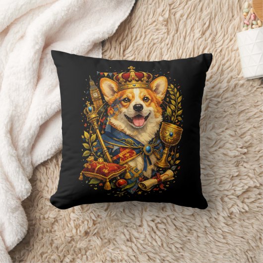 The Corgi King クッション (ブランケット)