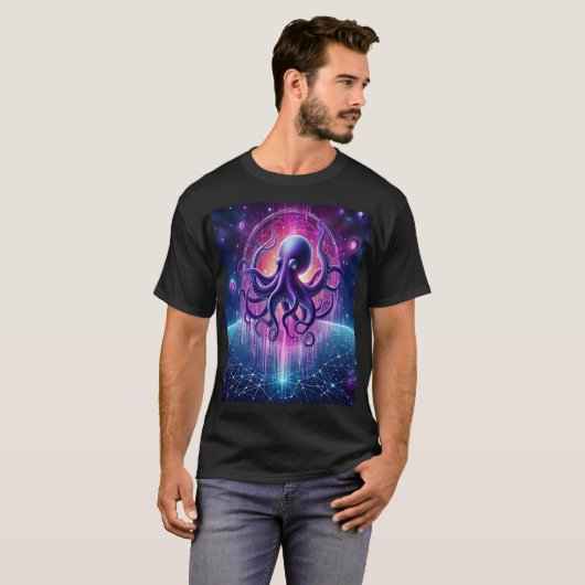 The Cosmic Octopus: Guardian of the Digital Univer Tシャツ (正面フル)
