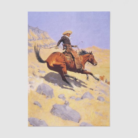 The Cowboy by Frederic Remington 薄葉紙 (正面)