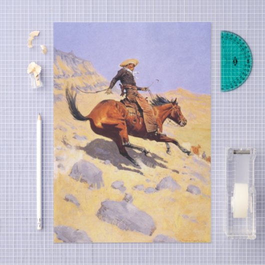 The Cowboy by Frederic Remington 薄葉紙 (クラフト)