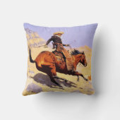 The Cowboy Western Art by Frederic Remington クッション (裏面)