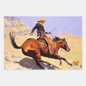 The Cowboy Western Art by Frederic Remington ラッピングペーパーシート (正面2)