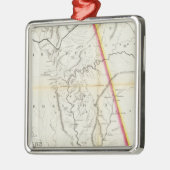 The Creekのインディアン間の戦争の座席の地図 メタルオーナメント (左)