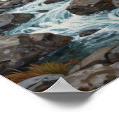 The Crimson Current: A Cascading Autumn Stream ポスター (角)