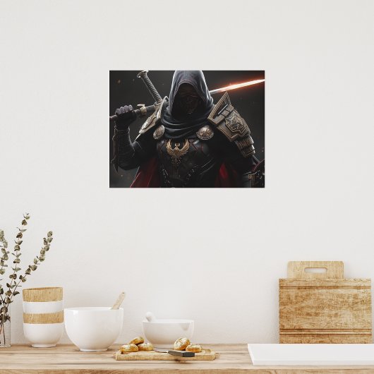 The Crimson Oathbreaker| Fantasy Warrior Poster ポスター (キッチン)