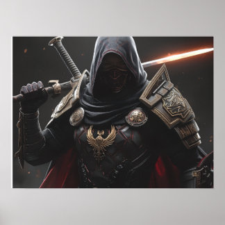 The Crimson Oathbreaker| Fantasy Warrior Poster ポスター