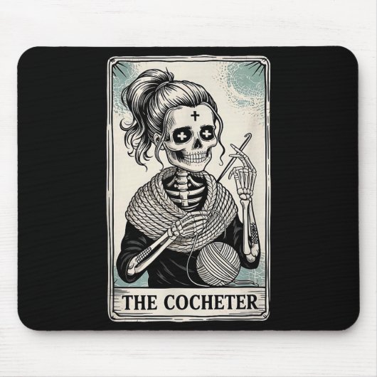 The Crocheter Tarot Card Funny Yarn Design  マウスパッド (正面)