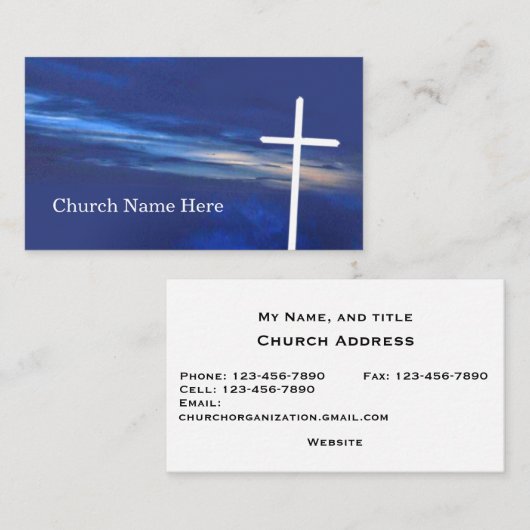 The Cross at Evening Sky religious 名刺 (正面/裏面)