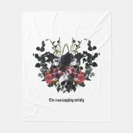 The Crow Laughing Awfully フリースブランケット