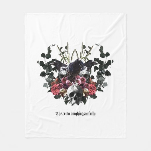 The Crow Laughing Awfully フリースブランケット (正面)
