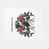 The Crow Laughing Awfully フリースブランケット (正面(横))