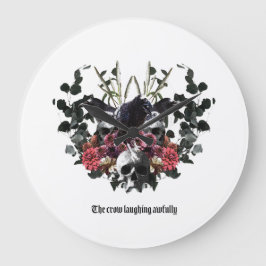 The Crow Laughing Awfully ラージ壁時計