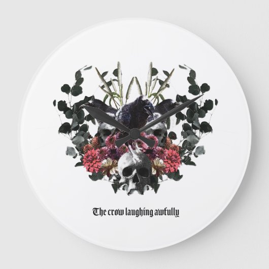 The Crow Laughing Awfully ラージ壁時計 (正面)