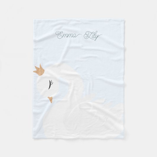 The Crowned Swan フリースブランケット (正面)