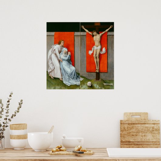 The Crucifixion Diptych by Van der Weyden – ポスター (キッチン)