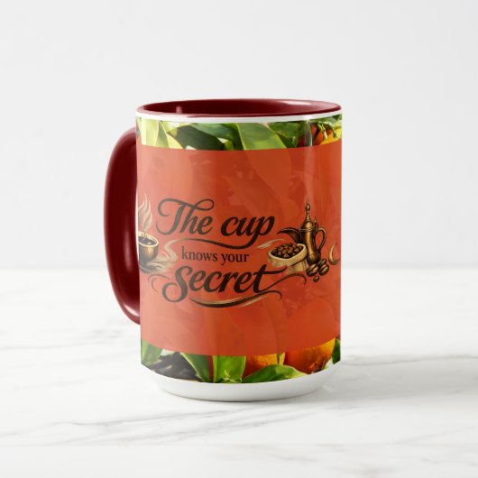 The Cup Knows Your Secret — Coffee Mug マグカップ (正面左)