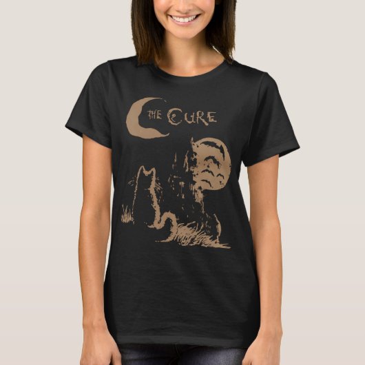 The Cure Cat Moon 90S Alt Indie Rock Band For Men  Tシャツ (正面)