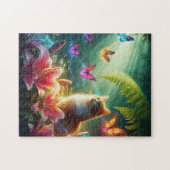 The Curious Cat & Her Butterflies ジグソーパズル (横)