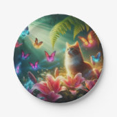 The Curious Cat & Her Butterflies ペーパープレート (正面)