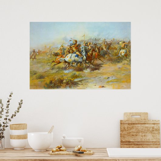 The Custer Fight Charles Marion Russell 1903 ポスター (キッチン)