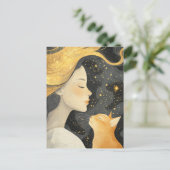 The Cute Ginger Cat and a Woman ポストカード (スタンド正面)