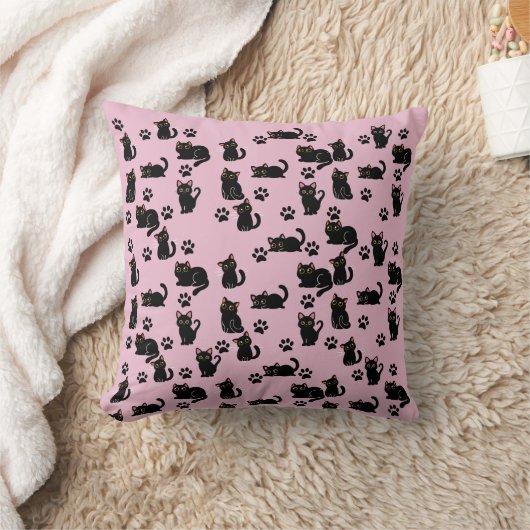 The Cutest Black Cat Pillow Gift for Cat Lovers クッション (ブランケット)
