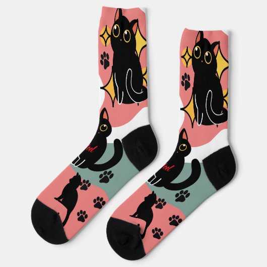 The Cutest Black Cat Socks - Black Cat Gift  ソックス (左)