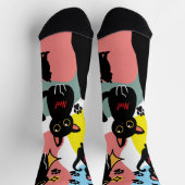 The Cutest Black Cat Socks - Black Cat Gift  ソックス (上部)
