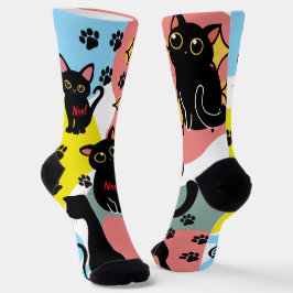 The Cutest Black Cat Socks - Black Cat Gift ソックス