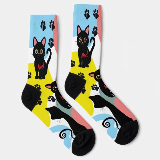 The Cutest Black Cat Socks - Black Cat Gift ソックス (右)
