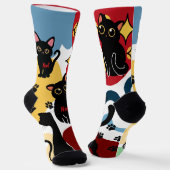 The Cutest Black Cat Socks - Black Cat Gift  ソックス (傾斜あり)