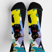 The Cutest Black Cat Socks - Black Cat Gift  ソックス (上部)