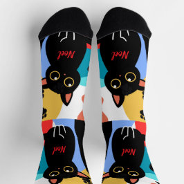 The Cutest Black Cat Socks - Black Cat Gift ソックス