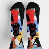 The Cutest Black Cat Socks - Black Cat Gift  ソックス (上部)