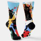 The Cutest Black Cat Socks - Black Cat Gift  ソックス (傾斜あり)